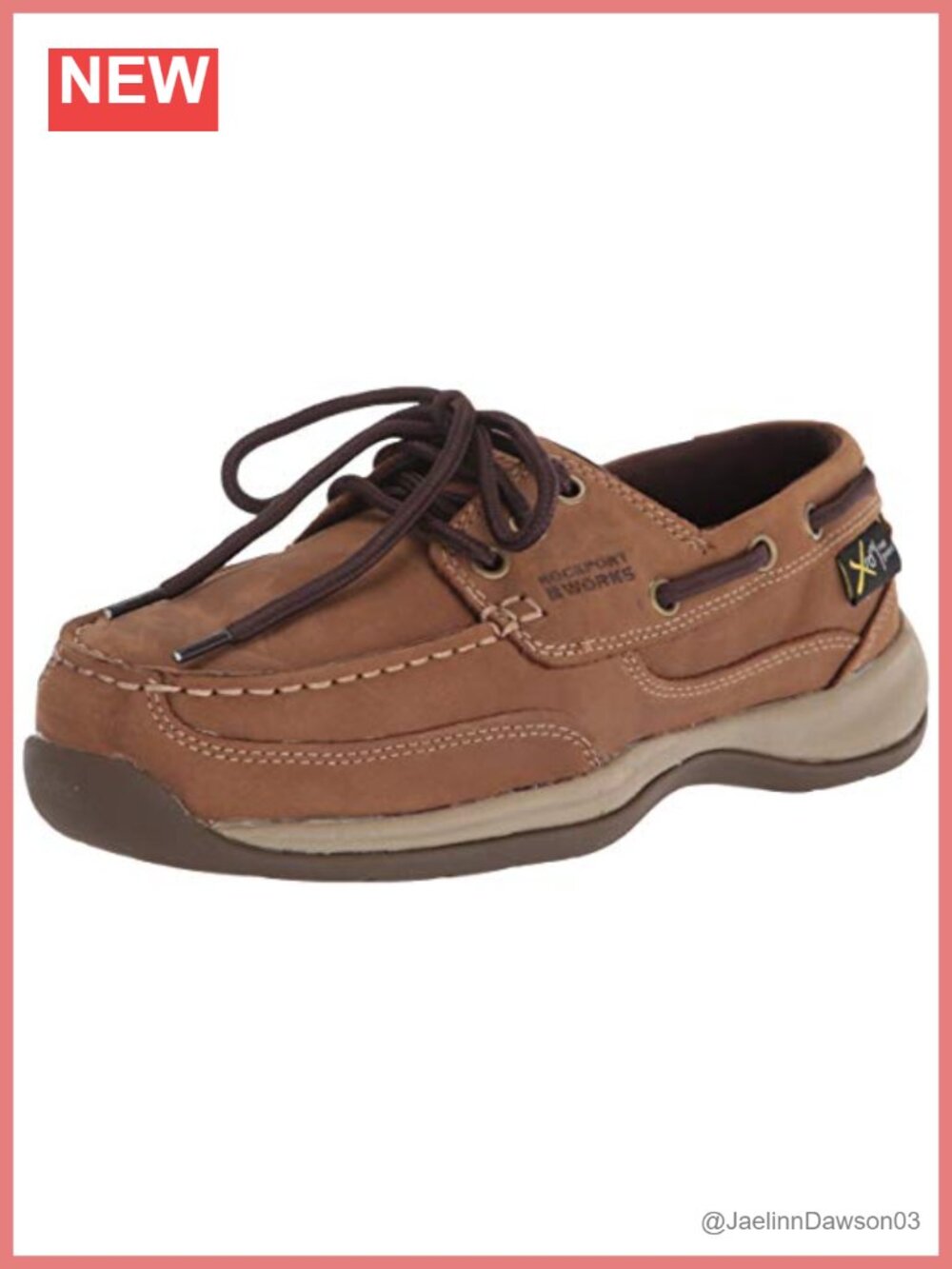 Steel Toe Boat Shoe Slip Resistant Work Safety Lace Up Leather